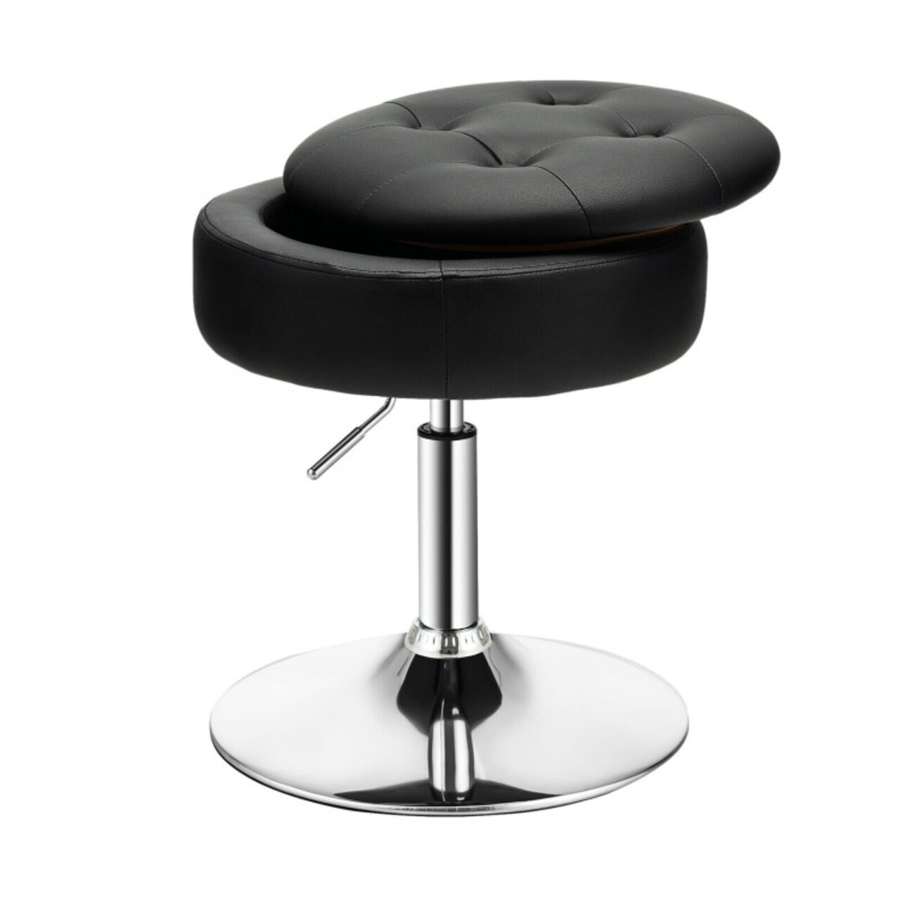 Adjustable 360° Swivel Storage Vanity Stool with Removable Tray